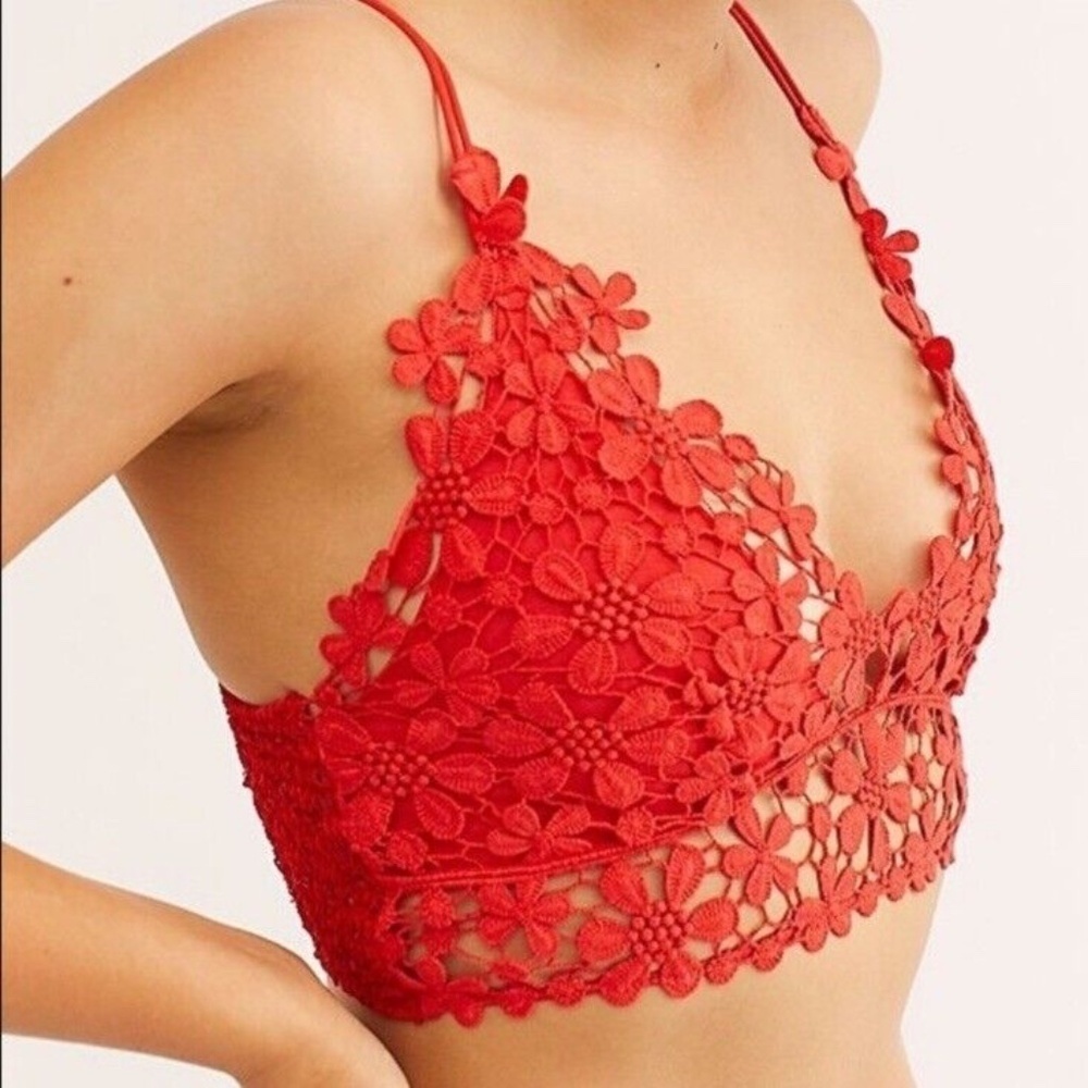 FREE PEOPLE Miss Dazzie Bralette Red